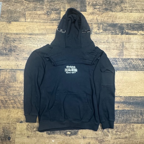 11BBSDUCK Other - 11 by BBS DUSK Boris Bidjan‎ Saberi Terry Buckle Mens Black Hoodie Size M